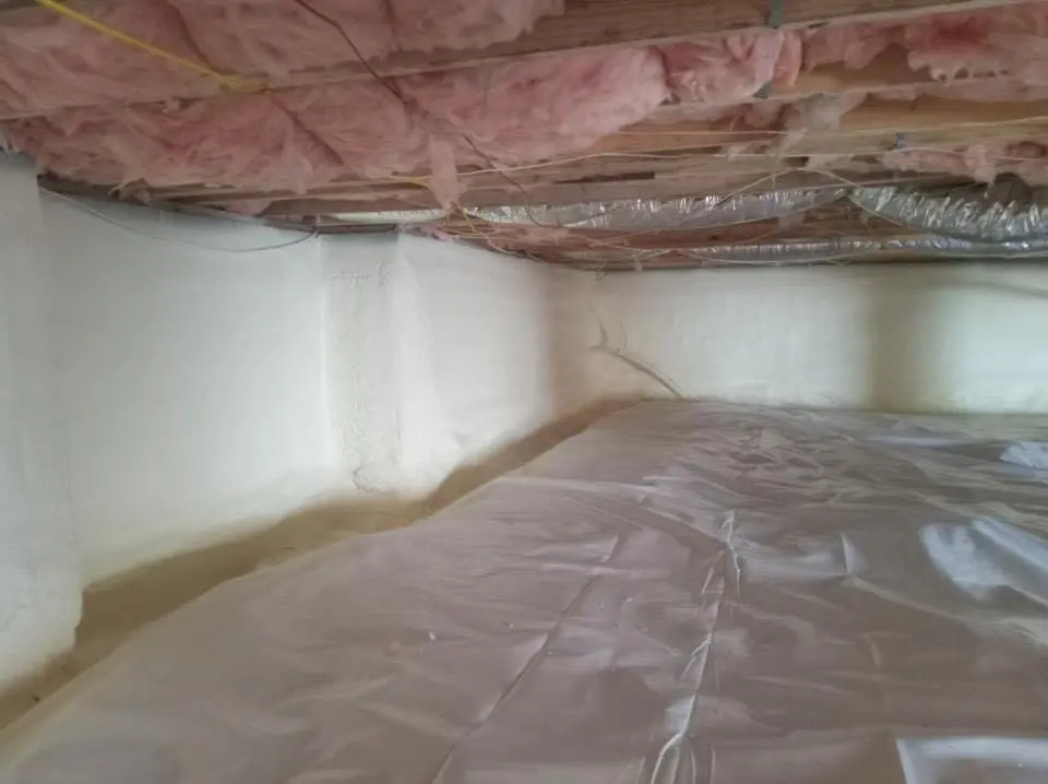 Crawl space encapsulation with closed-cell spray foam for Attic Insulation in San Diego